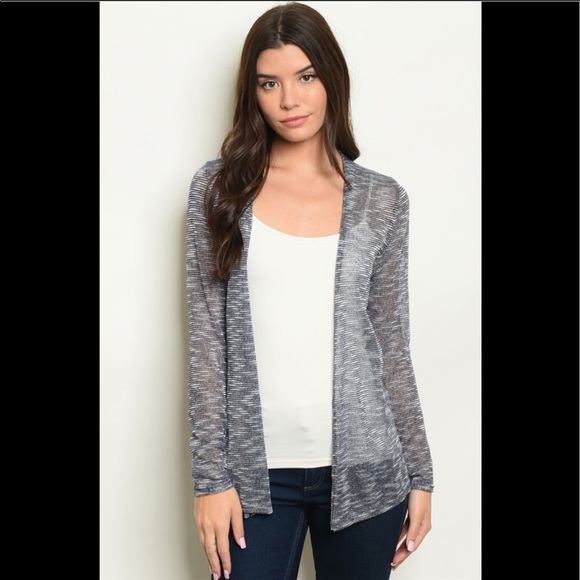 🍩NWT Sheer Navy Cardigan - Picture 2 of 4